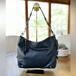 Coach | vintage Carly slouch shoulder bag pebbled black leather silver hardware